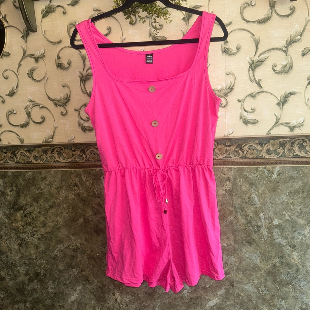 New! Hot Pink tank top Romper